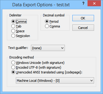 Data Export Options