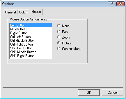 Options Dialog Mouse Page