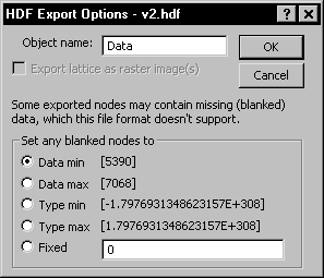HDF Export Options