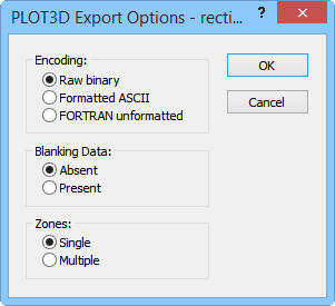 PLOT3D Export Options