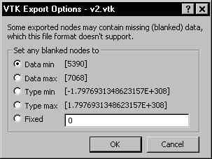 VTK Export Options