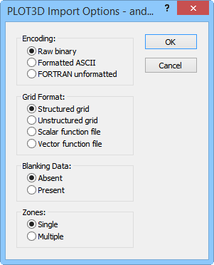 PLOT3D Import Options